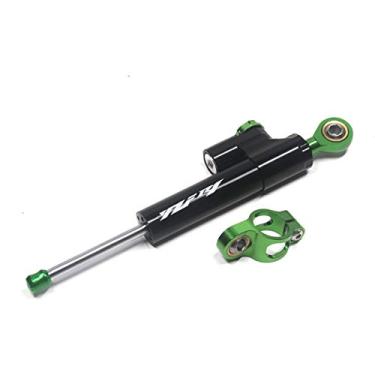 Imagem de AEHON Estabilizador de direção de amortecedor CNC para motocicleta, controle de segurança invertido linear com suporte para YZF R6 2006-2017 YZFR1 kit de montagem (verde YZFR1)
