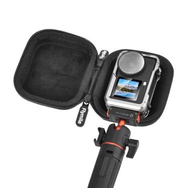 Imagem de Flymile Estojo de transporte Action 6 (para gaiola) + protetor de tela para DJI Osmo Action 6, bolsa pequena, PU, rígida, viagem, portátil, filme de vidro temperado, capa protetora para lente kit de