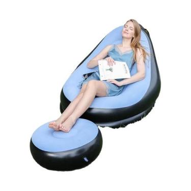 Imagem de Sofá Inflável Portátil, Sofás Reclináveis Dobráveis, Cama De Sofá Ao A