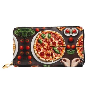 Imagem de XLLingL Carteiras de cartão de crédito impressas, bolsas longas de couro femininas, carteiras com zíper, carteira de viagem simples