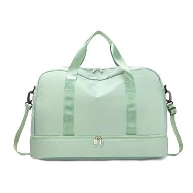 Imagem de Bolsa Mala Para Viagem Academia Multifuncional De Grande Capacidade De Camada Dupla Sport Com Impermeável Alça Lateral (verde(kit1))