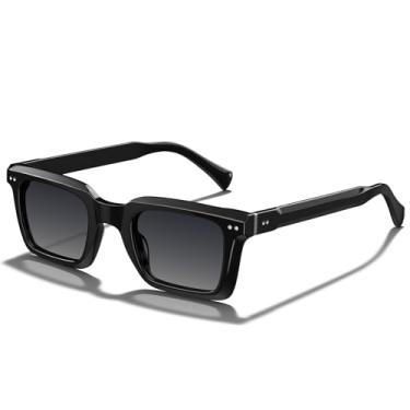 Imagem de Óculos de Sol CARFIA CA6027 Masculino - Retangular Retrô com Chanfraduras, Lentes Polarizadas e Proteção UV400