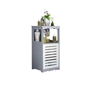 Imagem de U5GAAALPPQ9 Armário de banheiro sem perfuração no chão multicamadas armário de canto à prova d'água simples casa