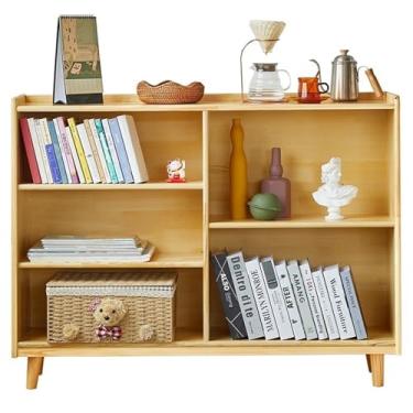 Imagem de Prateleira de armazenamento de quarto de madeira maciça, estante simples armário organizador independente moderno (cor: 120 x 30 x 65 cm) (120 x 30 x 90 cm)