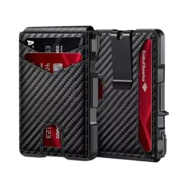 Imagem de Carteira Masculina Slim Com Bloqueio RFID, Porta-Cartões Minimalista I