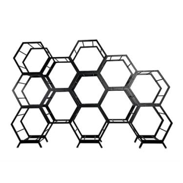 Imagem de Rack de exibição de aro de roda de metal resistente - Suporte empilhável de aro de pneu para garagem, oficina e oficina - Solução de armazenamento de pneu que economiza espaço (12+3)