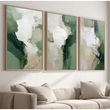 Imagem de Kit 3 Quadros Decorativos Com Moldura Tecido Canvas, Arte Para Quarto, Sala, Corredor, 50x70cm