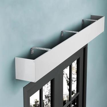 Imagem de Caixa decorativa de parede para cortina, defletor de saia para persianas, placa de cornija para sala de estar e cozinha, disponível em comprimentos de 1 a 4,5 m (3,6 m)