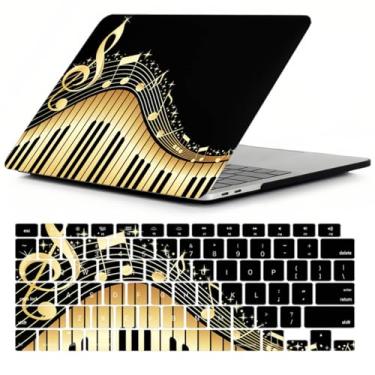 Imagem de ACJYX Compatível com MacBook Pro 35.6 cm Capa M4 M3 M2 M1 Pro/Max Chip 2025-2021 Modelo A3112 A3185 A3401 A2918 A2992 A2779 A2442, capa rígida de plástico para laptop e capa de teclado, música de