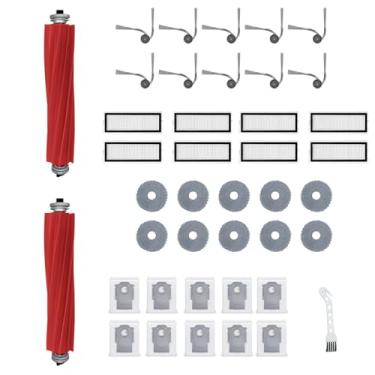 Imagem de NUHFUFA 41 peças de acessórios de robô aspirador de pó para Robo Rock QV35A/QV35S, 2 escovas principais/10 escovas laterais/8xfiltro/10 toalhas/10 x saco de poeira