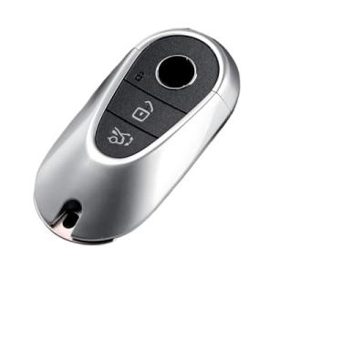 Imagem de Metal escudo chave do carro prata Compatível com benz cs classe w206 w223 s350 c260 c300 s400 s450 s500 2022 2023 2024 2025(Matte Silver)