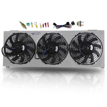 Imagem de EGINCOOLER Ventilador de três radiadores de alto rendimento para Jeep Cherokee Comanche XJ 2.5L 4.0L AT MT Performance Aluminum Shroud+Fan de alto rendimento