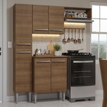 Imagem de Armário De Cozinha Compacta 156 Cm Rustic Emilly Madesa 01
