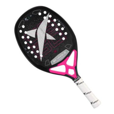 Imagem de Raquete de Beach Tennis Drop Shot Conqueror 13 Tech Preta e Rosa