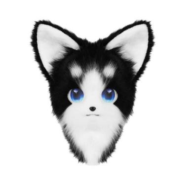 Imagem de Máscara De Cabeça De Gato Raposa De Pelúcia Para Fantasia De Halloween