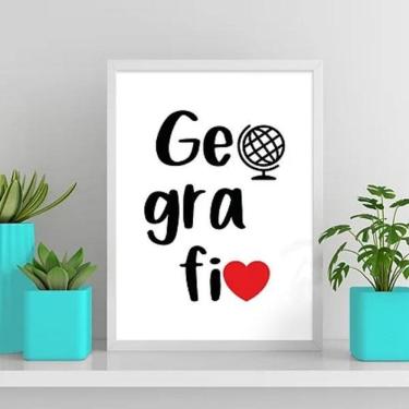 Imagem de Quadro Decorativo Profissão Geografia 24X18Cm - Com Vidro
