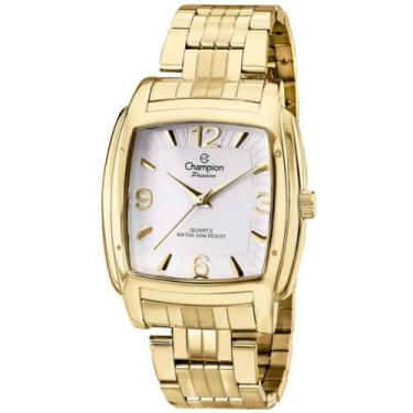 Imagem de Relogio champion feminino dourado quadrado cn28731h grande