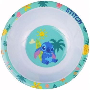 Imagem de Tigela Infantil Stitch 500ML em Melamine Leve Resistente Azul Tuut