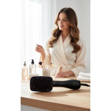 Imagem de Escova Secadora Alisadora 1200W Preto - Cabelos Liso e Sem F - Congrat