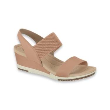 Imagem de Sandalia Feminina Modare Ortopedica Confortavel Anabela Elastico Calce Facil Ref: 7123....