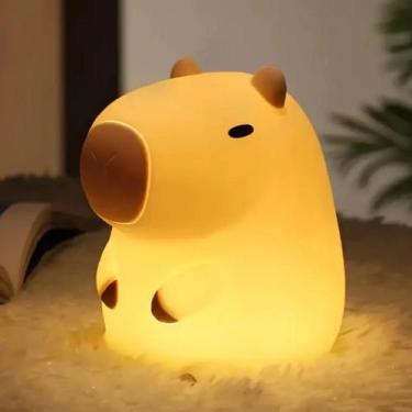 Imagem de Luminária Pequena Capivara Fofa Tipo de Bateria - Abajur Infantil - Di