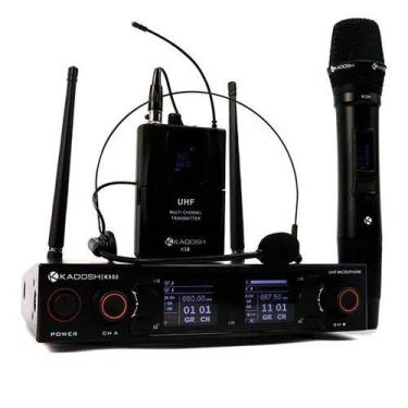 Imagem de Microfone Sem fio K502C UHF Mão E Headset Kadosh
