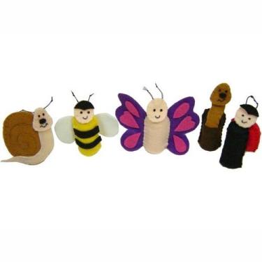 Imagem de Dedoches de Feltro - Insetos - 5 Personagens - Multicolorido - 100% Ar