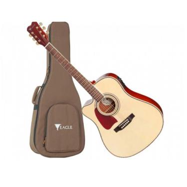 Imagem de Violao eagle aço eletrico ch 889 lh natural canhoto - folk c/bag
