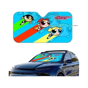 Imagem de Protetor Solar Para Carro Das Meninas Powerpuff, Protetor De Para-bris