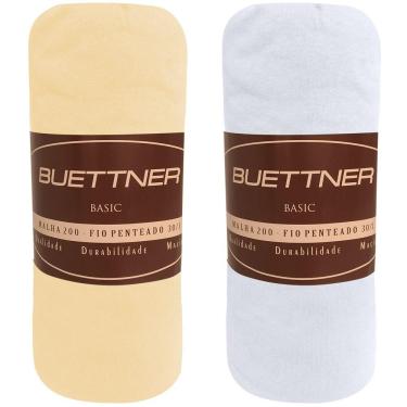 Imagem de Kit 2 Lençóis Casal de Malha 100% Algodão com Elástico Buettner