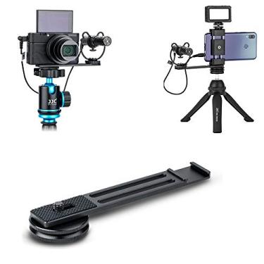 Imagem de JJC Barra de extensão de suporte de sapata fria de metal para Sony RX100 VII A6400 A6100 A6600 Canon G7X Mark III EOS M6 Mark II GoPro Hero DJI OSMO câmera de ação e celular para adicionar microfone, placa tipo Arca Swiss