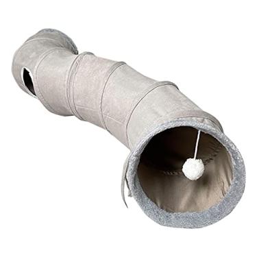 Imagem de Fenteer Túnel de gato dobrável Peep Hole tecido camurça gato suprimentos brinquedo brinquedo brinquedo