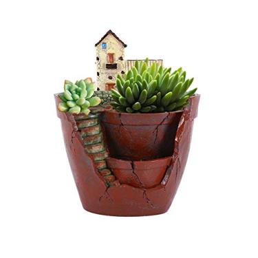 Imagem de Set of 1 Plants Pot Flower Plants Hanging Garden Pot Succulent Plants with Sweet House for Home Decoration