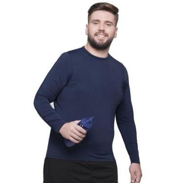 Imagem de Camisa Térmica Selene Proteção Uv Plus Size Masculina - Marinho