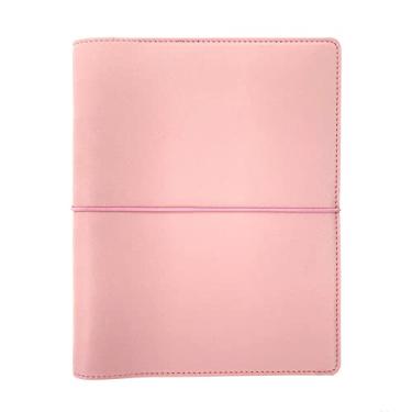 Imagem de Capa de notebook capa de livro plano de sistema de encadernação A5 capa de diário pequena papelaria de escritório, faixa elástica rosa, tamanho júnior