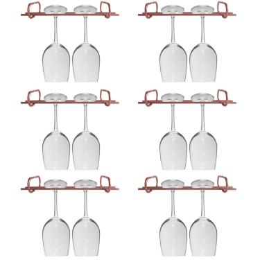 Imagem de Kit 6 Organizadores Porta Taças 25cm Suportes Para Pendurar Taças Rose Gold
