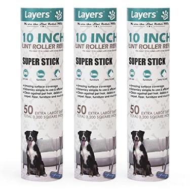 Imagem de Refil de rolo de fiapos grandes, adequado para a maioria dos rolos grandes, mega rolos, rolos de 25,4 cm de largura no mercado (pacote com 3)