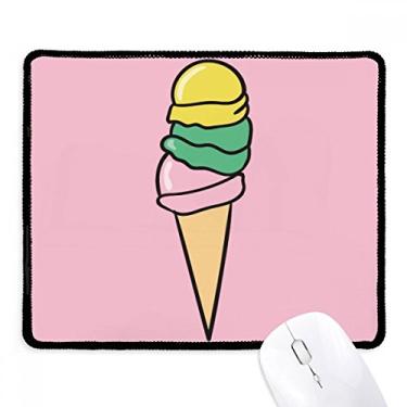 Imagem de Mousepad amarelo verde rosa doce sorvete borda costurada tapete de borracha para jogos
