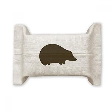 Imagem de Black Hedgehog Animal Portrayal Suporte de capa de papel para lenços faciais Bolsa de linho de algodão