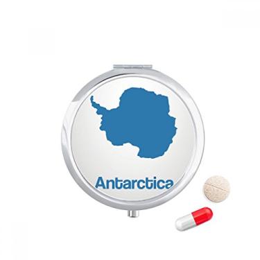 Imagem de Caixa de comprimidos com ilustração azul da Antártica para guardar remédios