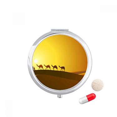 Imagem de Sunset All The Way to The Silk Road Camel Deserto Caixa de armazenamento de remédios Dispensador de comprimidos