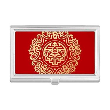 Imagem de Carteira de bolso com borboleta dourada redonda chinesa porta-cartões