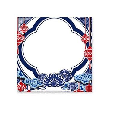 Imagem de Azulejo de cerâmica apaixonado com flor azul da cultura chinesa brilhante decalque de pedra adornada de tijolos esmaltados