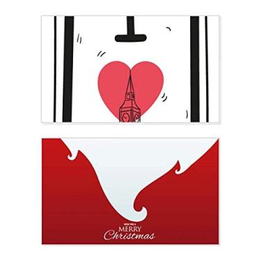 Imagem de I Love London Palavras Padrão Feriado Feliz Natal Cartão de Parabéns Mensagem de Letras de Natal