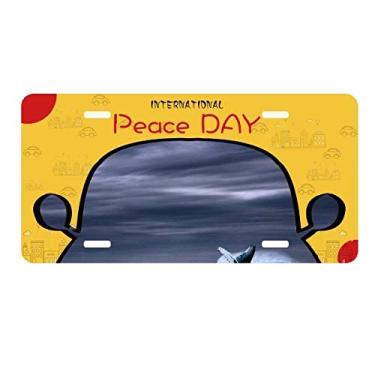 Imagem de DIYthinker Placa de carro com imagem da natureza de peixe jubarte oceano decoração de carro