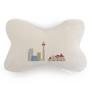 Imagem de DIYthinker Almofada de apoio de cabeça para decoração de pescoço para carro com estampa de marco e cidade do Canadá