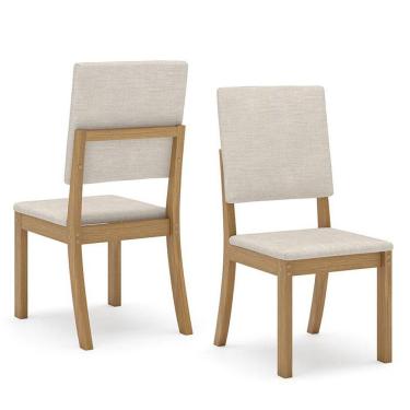 Imagem de Cadeira para Mesa de Jantar Milla Kit 2 Peças Nature Linho - Henn