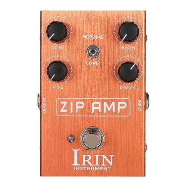 Imagem de CIADAZ Pedal de efeito de guitarra Overdrive com modos normal/compressão Interruptor de alternância baixo/alto/volume/drive 4 botões de controle para guitarra elétrica - ZIP AMP