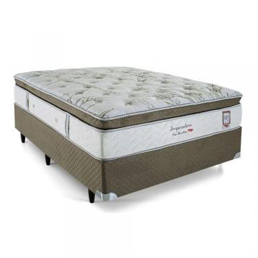 Imagem de Conjunto Cama Box Colchão Casal Molas Ensacadas 138x188x34cm Imperatore Eco Bambu Herval Verde