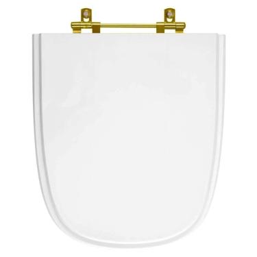 Imagem de Assento Sanitário Ibiza Branco para louça Incepa Com Ferragem Dourada